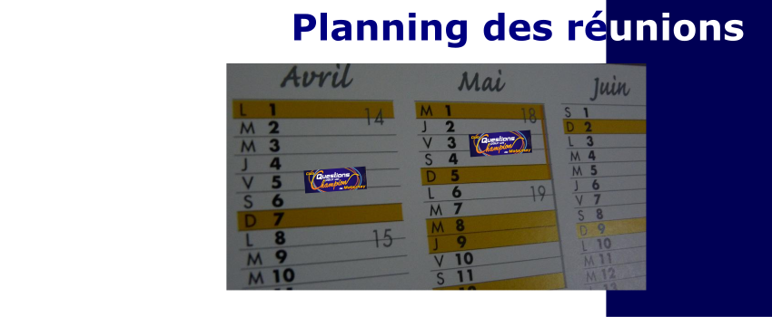 Planning des réunions